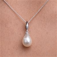 Collana Comete Donna in Oro bianco Perla GLP362